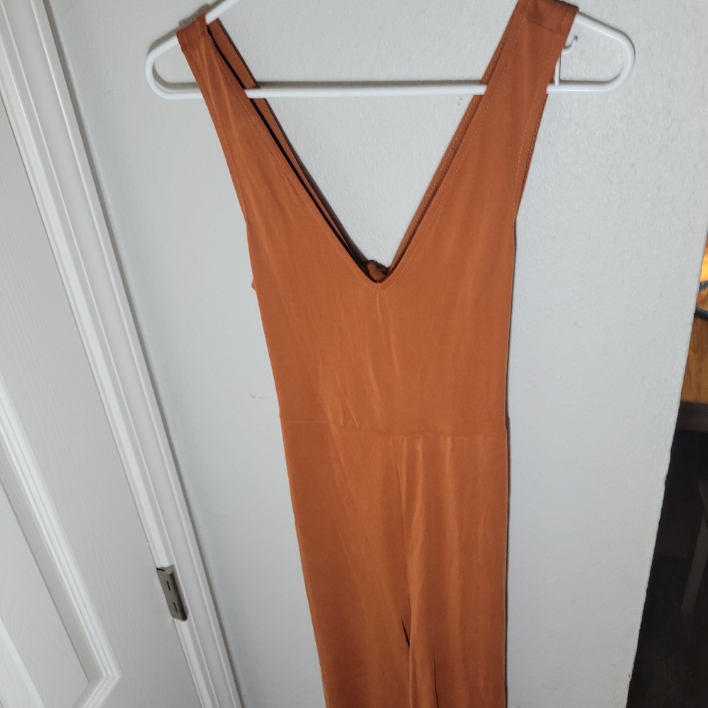 Lulus Easy Style Rust Open Back Wide Leg Jumpsuit - image 3